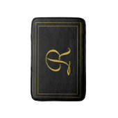 Elegant Black & Gold Monogrammed Personalized Badmat (Voorkant Verticaal)