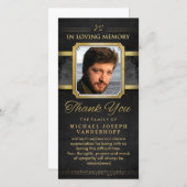 Elegant Black Gold Music Notes Merci commémoratif (Devant / Derrière)