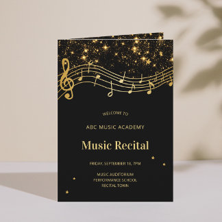 Elegant Black Gold Music Recital Program