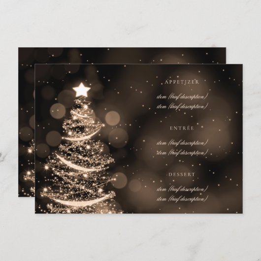 Elégant Black Gold Noël Elégant Menu Mariage (Devant / Derrière)