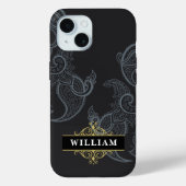 Elegant Black Gold Paisley Monogram Case-Mate iPhone Case (Achterkant)
