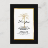 Elegant Black Gold Palm Tree Weddenschap Informatiekaartje (Voorkant)