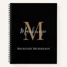 Elegant Black Gold Persoonlijke monogram naam
