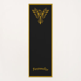 Elegant Black Gold Phoenix Rising Zen Yoga Namaste Yogamat