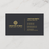 Elegant Black & Gold Photographer, Creative Studio Visitekaartje (Achterkant)