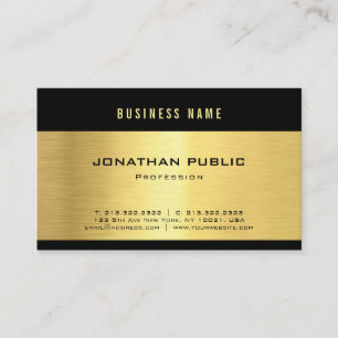 Elegant Black Gold Professional Luxe Shiny Plain Visitekaartje