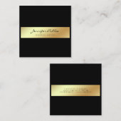 Elegant Black Gold Professional Modern Chic Vierkante Visitekaartje (Voorkant / Achterkant)