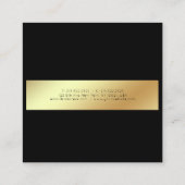 Elegant Black Gold Professional Modern Chic Vierkante Visitekaartje (Achterkant)