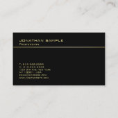 Elegant Black Gold Professional modern monogram Visitekaartje (Achterkant)