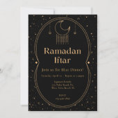 Elégant Black & Gold Ramadan Iftar Invitation (Devant)