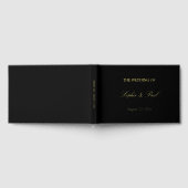 Elégant Black Gold Real Foil Mariage livre d'hôtes (Complet)