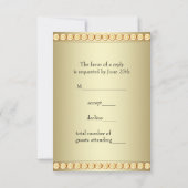 Elégant Black Gold RSVP (Dos)