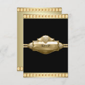 Elégant Black Gold RSVP (Devant / Derrière)