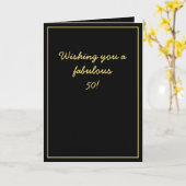 Elegant Black & Gold Script Brother 50e verjaardag Kaart (Gele Bloem)