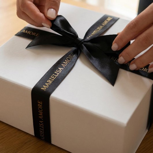 Elegant Black Gold Script Chocolate Lint