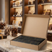 Elegant Black Gold Script Chocolatier Qr Code Tissuepapier