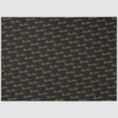 Elegant Black Gold Script Chocolatier Qr Code Tissuepapier (Voorkant)