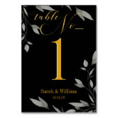 Elegant Black Gold Script Eucalyptus Leaves Kaart (Achterkant)