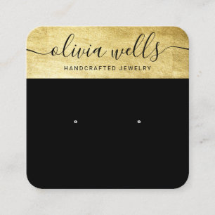 Elegant Black Gold Script Stud verdient Vierkante Visitekaartje