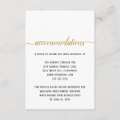 Elegant Black Gold Script Wedding Accommodations Informatiekaartje (Voorkant)