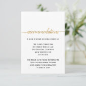 Elegant Black Gold Script Wedding Accommodations Informatiekaartje (Staand voorkant)