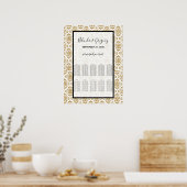 Elegant Black Gold  Seating Chart Poster (Keuken)