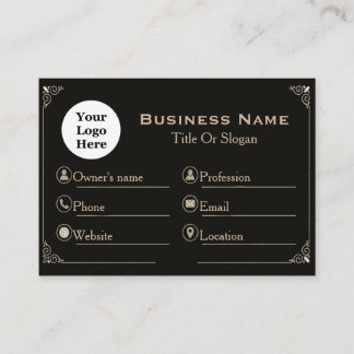 Elegant Black Gold Standard Business Card  Visitekaartje