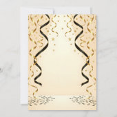 Elegant Black Gold Streamers Retirement Party Kaart (Achterkant)