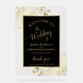 Elegant Black & Gold Stylish Wedding Welcome (Recto)