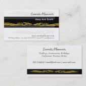 Elegant Black Gold Sumptuous Events Planning Visitekaartje (Voorkant / Achterkant)