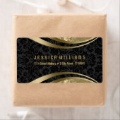 Elegant Black & Gold Tones  Floral Damascus Etiket (Insitu)