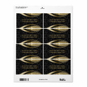 Elegant Black & Gold Tones  Floral Damascus Etiket (Full Sheet)