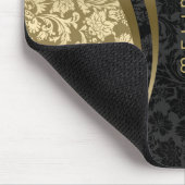 Elegant Black & Gold Tones Floral Dammaskers Muismat (Hoek)