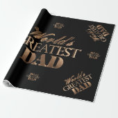 Elegant Black Gold Typography World's grootste pap Cadeaupapier (Uitgerold)