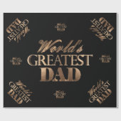 Elegant Black Gold Typography World's grootste pap Cadeaupapier (Vlak)