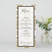 Elegant Black Gold Vintage Wedding Menu (Staand voorkant)