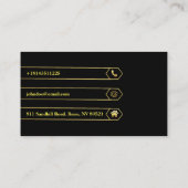 Elegant Black Gold Visitekaartje (Achterkant)