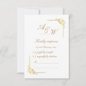 Elegant Black Gold Wedding Event QR Code RSVP Kaartje (Achterkant)