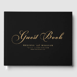 Elegant Black Gold Wedding Gastenboek