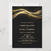 Elegant Black Gold Wedding Kaart (Voorkant)