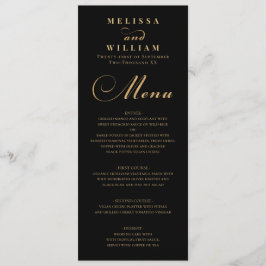 Elegant Black Gold Wedding Menu