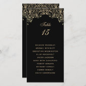 Elegant Black Gold Wedding Seating Chart (Voorkant / Achterkant)