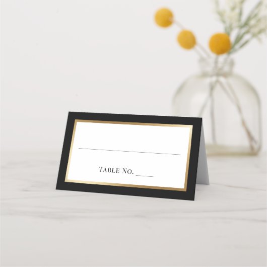 Elegant Black Gold Wedding Seating Table Number (Voorkant)