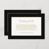Elegant Black Gold Wedding Wishing Well Poem Informatiekaartje (Voorkant / Achterkant)