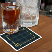 Elegant Black Gold Windows Pset Monogram Servet