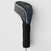 Elegant Black Gold Windows Pset Monogramed Golfheadcover (Schuin)