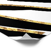 Elégant Black Gold Zebra Poster de animal blanc (Coin)