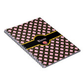 Elegant Black & Golden Diamond Pattern Notitieboek (Rechterzijde)