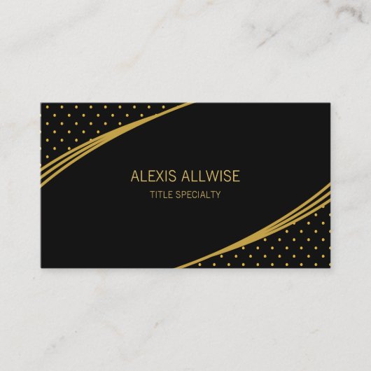 Elegant Black & Golden Visitekaartje (Voorkant)