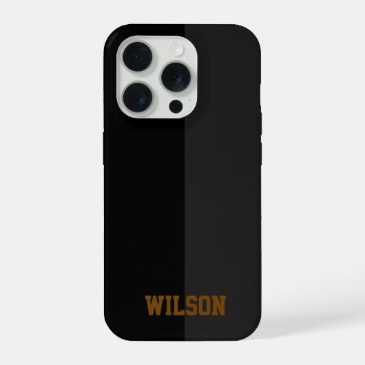 Elegant black &gray monogram name Phone Case (Verso)